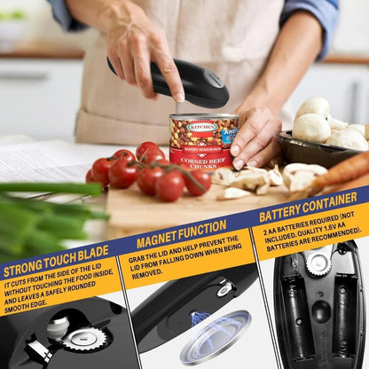 Electric Can Opener Automatic Can Opener with One-Touch Operation Safe for All Can Sizes Battery Operated Jar Opener PH326